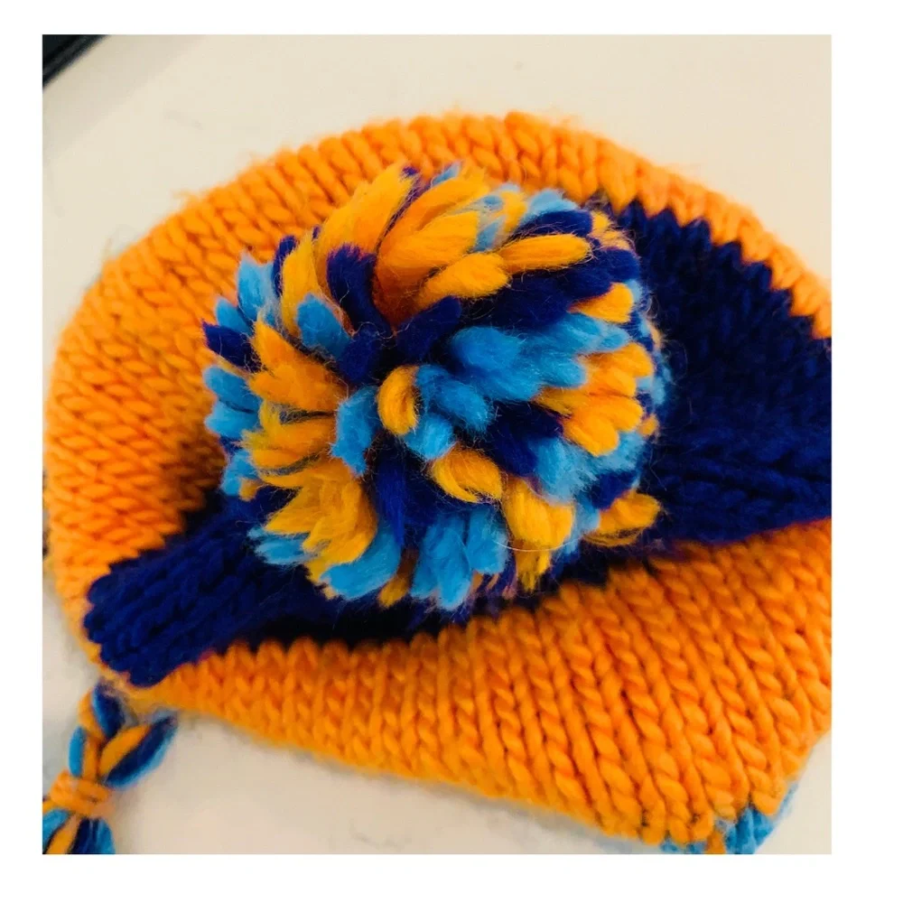 ula Kids Pom Pom Hat with Braids Earflaps